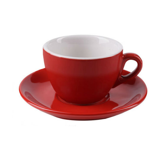 "AOSTA" Cappuccino Cups 167ml - red